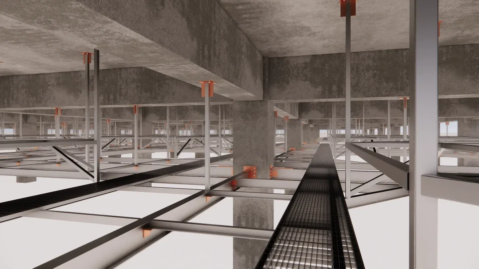 خدمات BIM سازه مدلسازی سازه فولادی