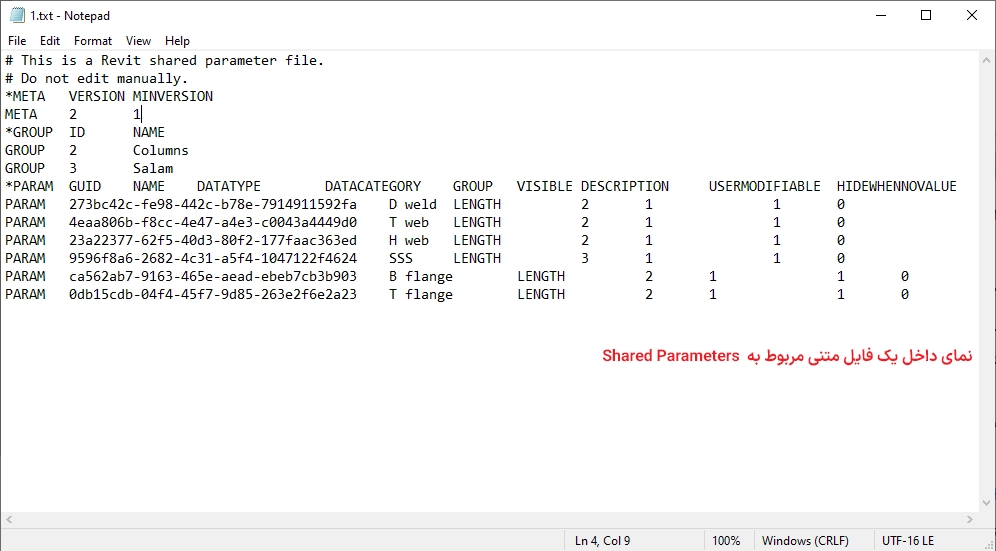 Shared Parameters text file