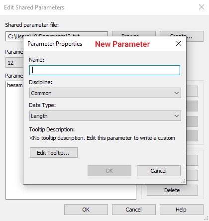 New Parameter در Shared Parameters