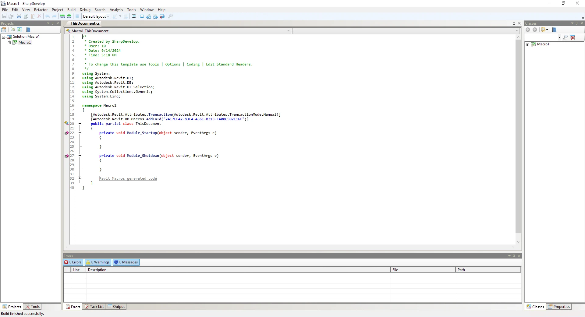 Revit Macro Programming