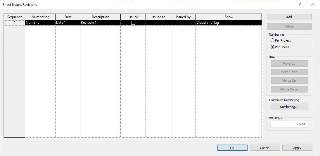 Sheet Issues Revisions در شیت