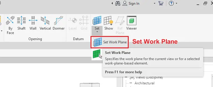 نحوه کار با Set Work Plane: