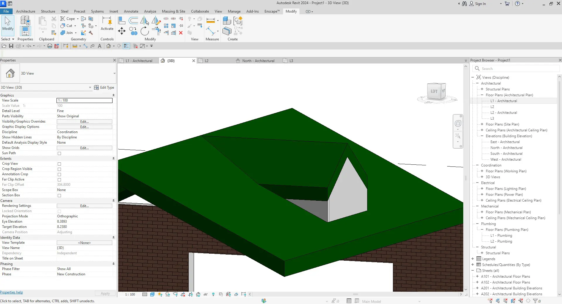 تب Modify گزینه Join/Unjoin Roof