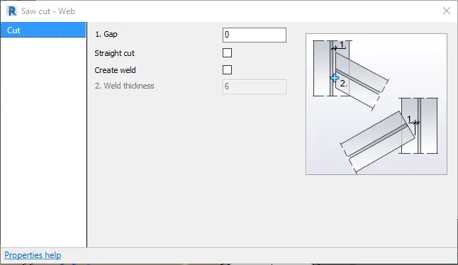 Detailed Parameter Saw cut - Web