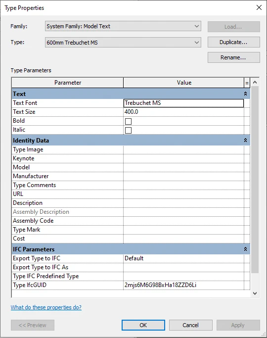 Type Model Text