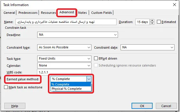 Earned value method
