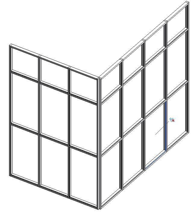 Unpin کردن پنل در Curtain Panel در رویت برای جایگزین کردن پنل با درب شیشهای
