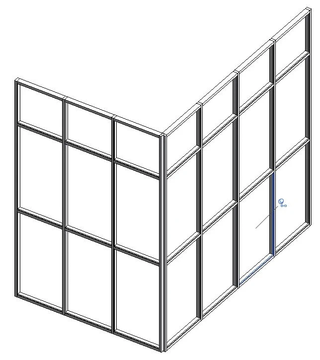 ترسیم درب بر روی دیوارهای شیشهای یا Curtain Wall